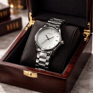 Invicta Women’s Silver Tone Watch with Stainless Steel With Pearl White Face.